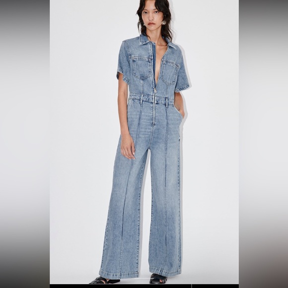 Zara full length denim jumpsuit - Picture 5 of 13